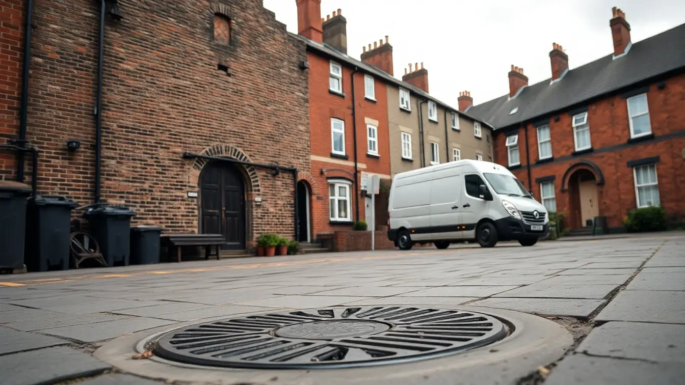 Victorian bottle kiln and terraced housing in Stoke-on-Trent